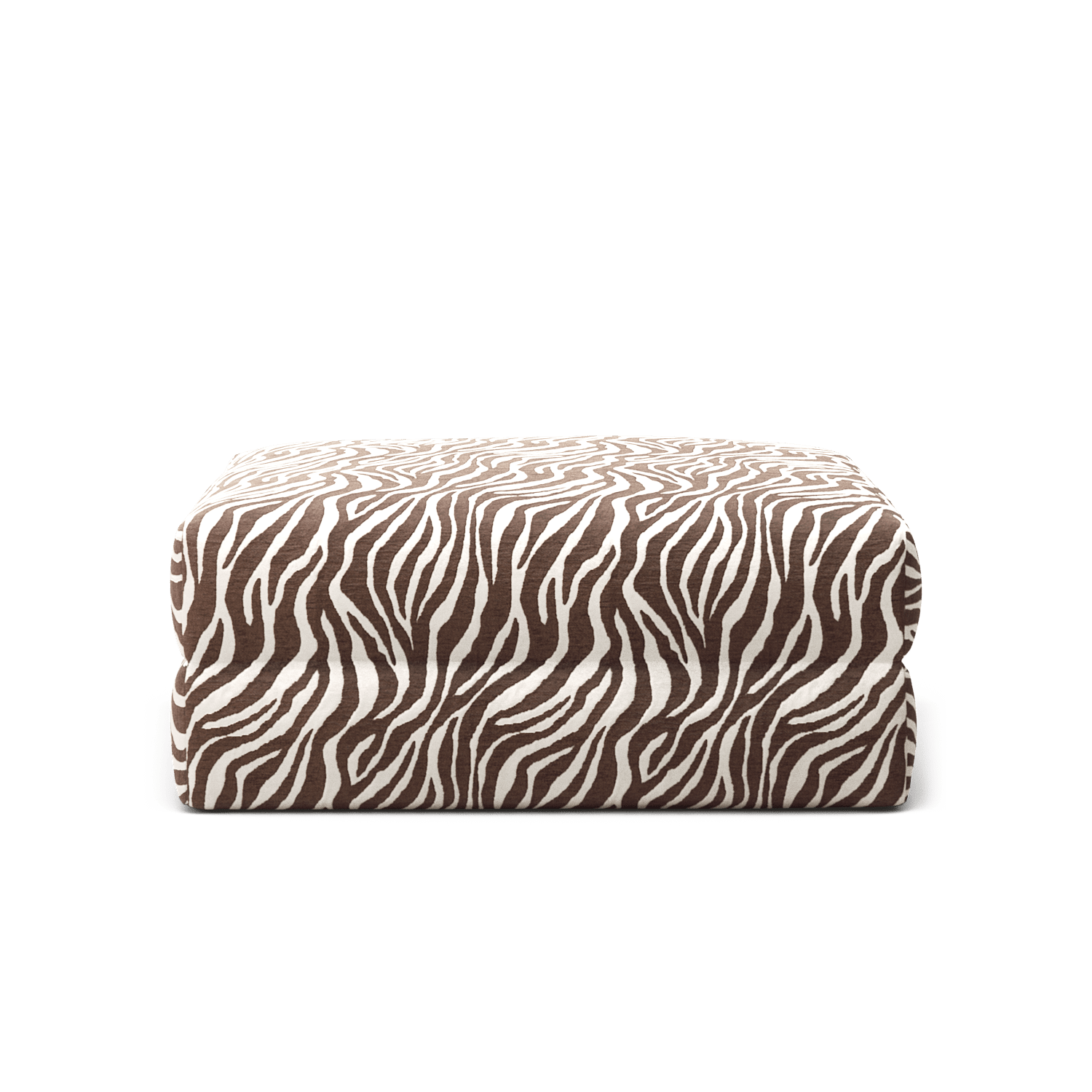 LUNA - Pouf - Chenille Jacquard Zebra Brown White