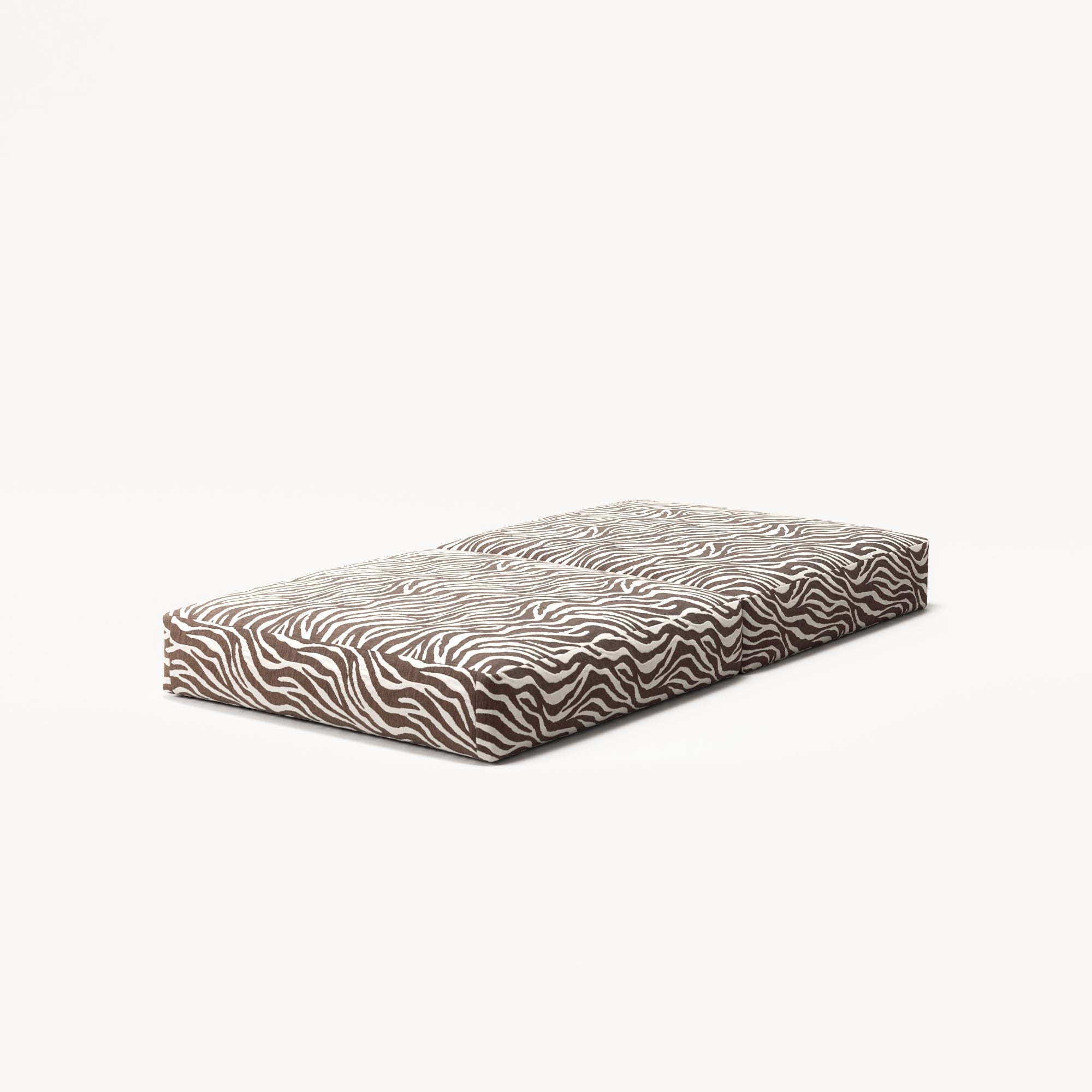 LUNA - Pouf - Chenille Jacquard Zebra Brown White
