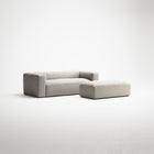 MONOLITH - 2 Seater with Pouf - Micro Chenille Grey Cream
