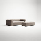 MONOLITH - 2 Seater with Pouf - Micro Chenille Stone Beige