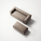 MONOLITH - 2 Seater with Pouf - Micro Chenille Stone Beige