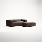 MONOLITH - 2 Seater with Pouf - Glint Bouclé Dark Brown