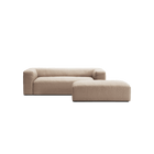 MONOLITH - 2 Seater with Pouf - Glint Bouclé Chalk Pink