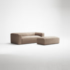 MONOLITH - 2 Seater with Pouf - Glint Bouclé Chalk Pink