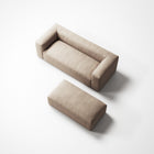 MONOLITH - 2 Seater with Pouf - Glint Bouclé Chalk Pink