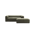 MONOLITH - 2 Seater with Pouf - Bold Corduroy Moss Green