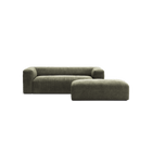 MONOLITH - 2 Seater with Pouf - Bold Corduroy Moss Green