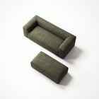 MONOLITH - 2 Seater with Pouf - Bold Corduroy Moss Green