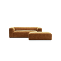 MONOLITH - 2 Seater with Pouf - Bold Corduroy Burnt Orange