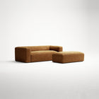 MONOLITH - 2 Seater with Pouf - Bold Corduroy Burnt Orange