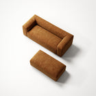 MONOLITH - 2 Seater with Pouf - Bold Corduroy Burnt Orange