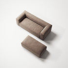 MONOLITH - 2 Seater with Pouf - Soft Matte Velvet Warm Beige