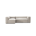 MONOLITH - 3 Seater with Chaise Lounge - Left - Micro Chenille Grey Cream