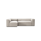 MONOLITH - 3 Seater with Chaise Lounge - Left - Micro Chenille Grey Cream