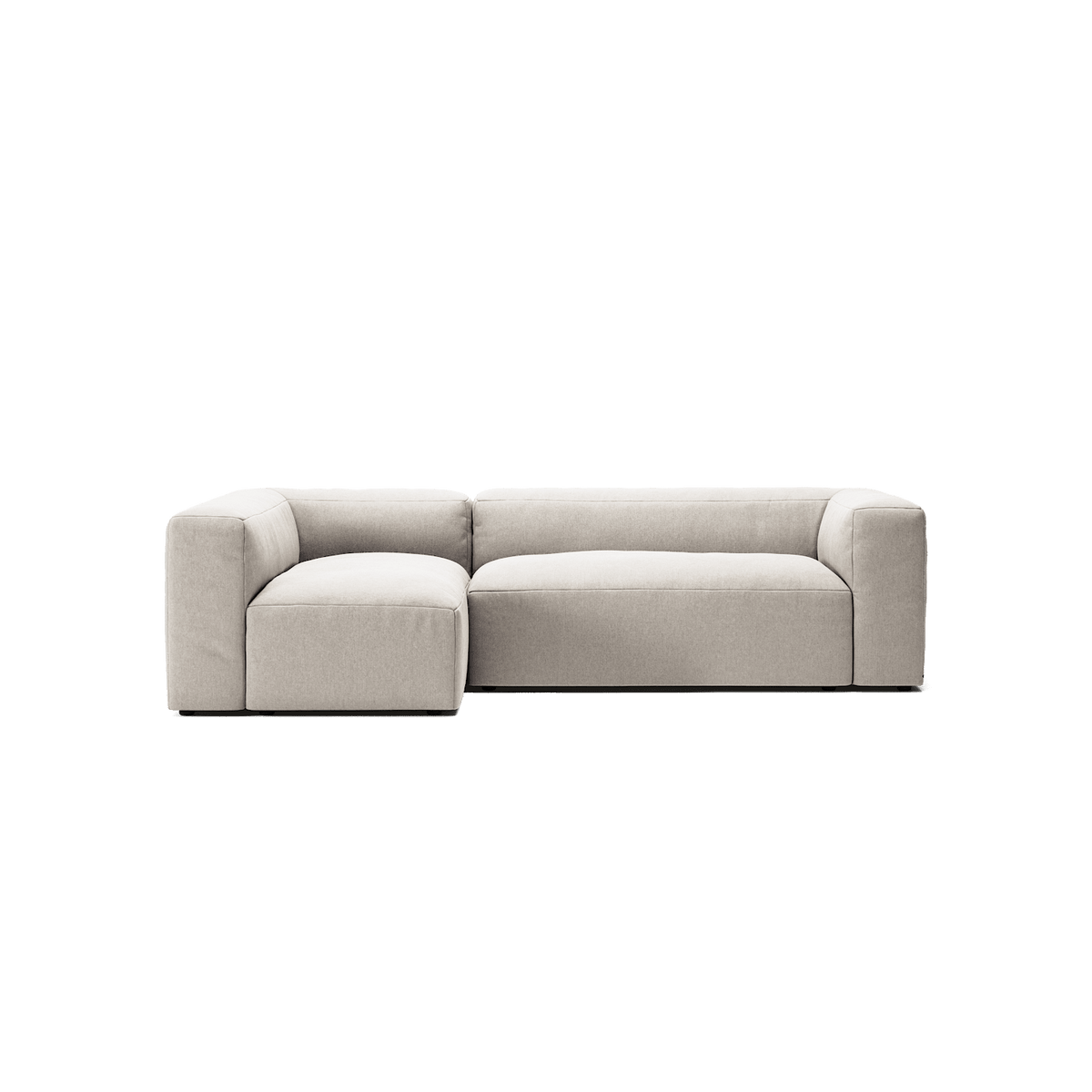 MONOLITH - 3 Seater with Chaise Lounge - Left - Micro Chenille Grey Cream