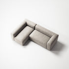 MONOLITH - 3 Seater with Chaise Lounge - Left - Micro Chenille Grey Cream