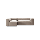 MONOLITH - 3 Seater with Chaise Lounge - Left - Micro Chenille Stone Beige