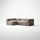 MONOLITH - 3 Seater with Chaise Lounge - Left - Micro Chenille Stone Beige