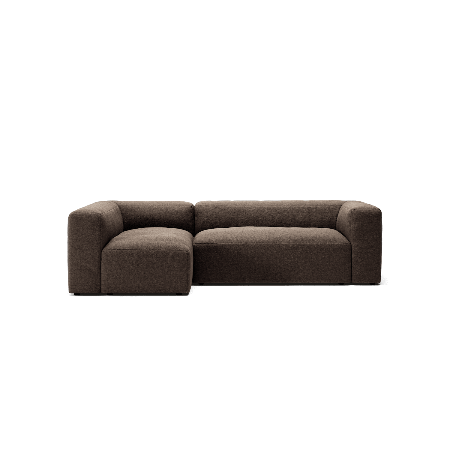 MONOLITH - 3 Seater with Chaise Lounge - Left - Glint Bouclé Dark Brown