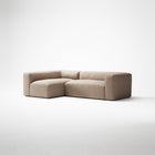 MONOLITH - 3 Seater with Chaise Lounge - Left - Glint Bouclé Chalk Pink