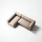 MONOLITH - 3 Seater with Chaise Lounge - Left - Glint Bouclé Chalk Pink