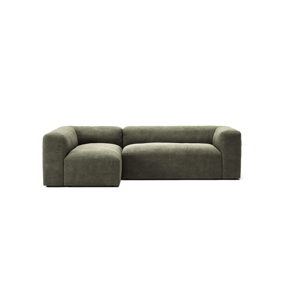 MONOLITH - 3 Seater with Chaise Lounge - Left - Bold Corduroy Moss Green