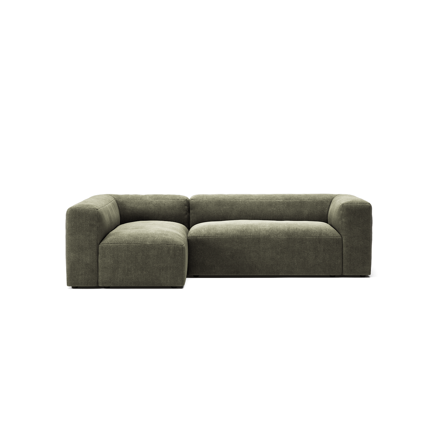 MONOLITH - 3 Seater with Chaise Lounge - Left - Bold Corduroy Moss Green