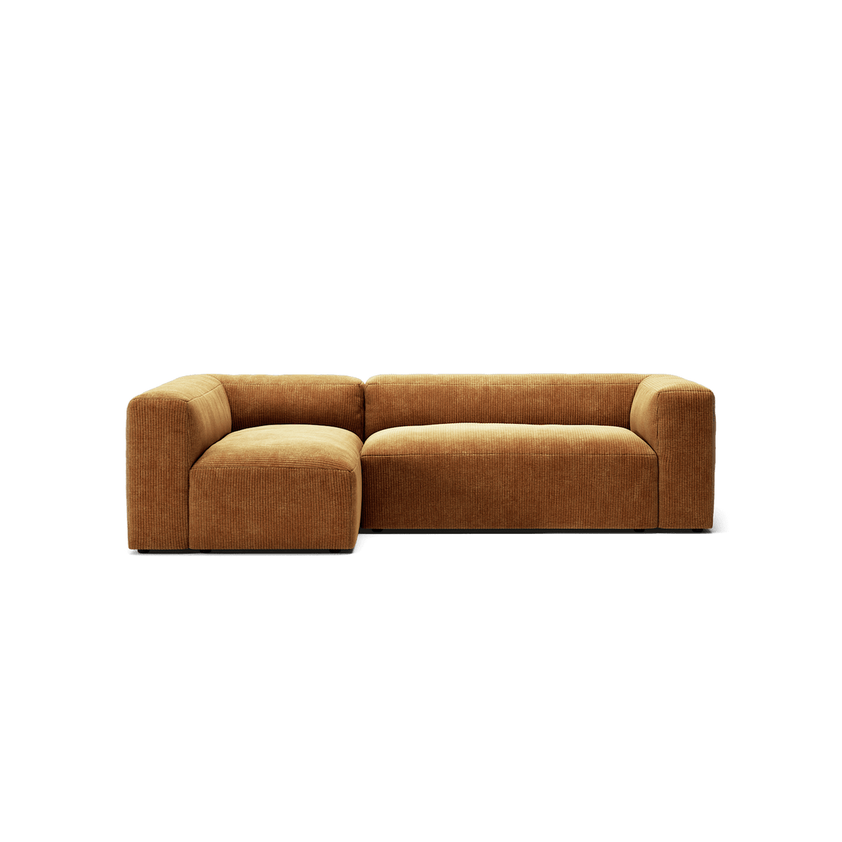 MONOLITH - 3 Seater with Chaise Lounge - Left - Bold Corduroy Burnt Orange