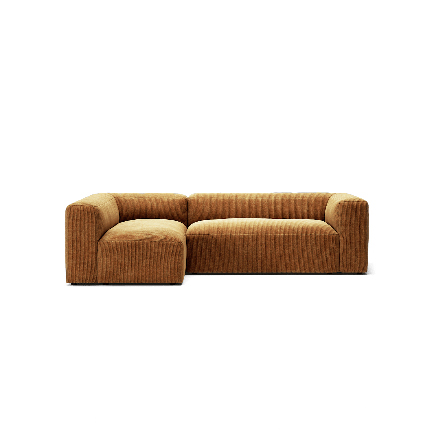 MONOLITH - 3 Seater with Chaise Lounge - Left - Bold Corduroy Burnt Orange