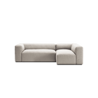 MONOLITH - 3 Seater with Chaise Lounge - Right - Micro Chenille Grey Cream
