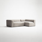MONOLITH - 3 Seater with Chaise Lounge - Right - Micro Chenille Grey Cream