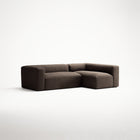 MONOLITH - 3 Seater with Chaise Lounge - Right - Glint Bouclé Dark Brown