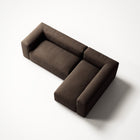 MONOLITH - 3 Seater with Chaise Lounge - Right - Glint Bouclé Dark Brown