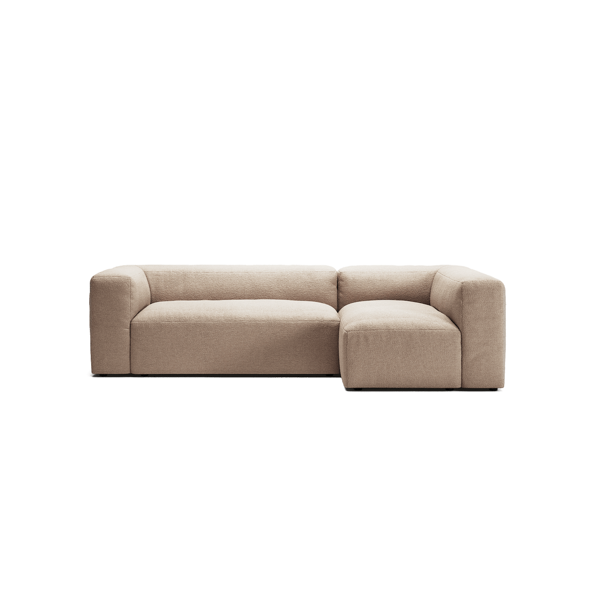 MONOLITH - 3 Seater with Chaise Lounge - Right - Glint Bouclé Chalk Pink