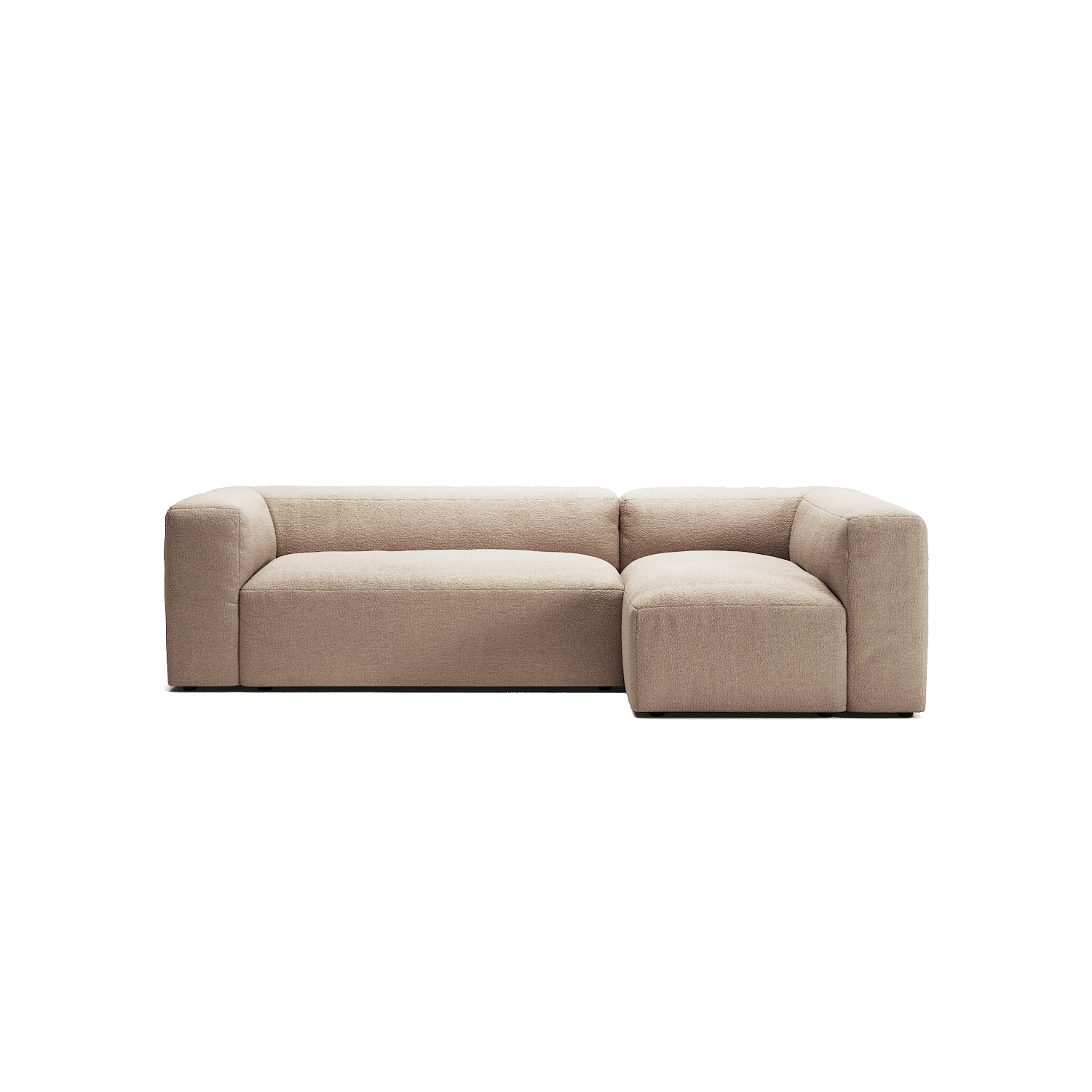 MONOLITH - 3 Seater with Chaise Lounge - Right - Glint Bouclé Chalk Pink