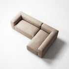 MONOLITH - 3 Seater with Chaise Lounge - Right - Glint Bouclé Chalk Pink