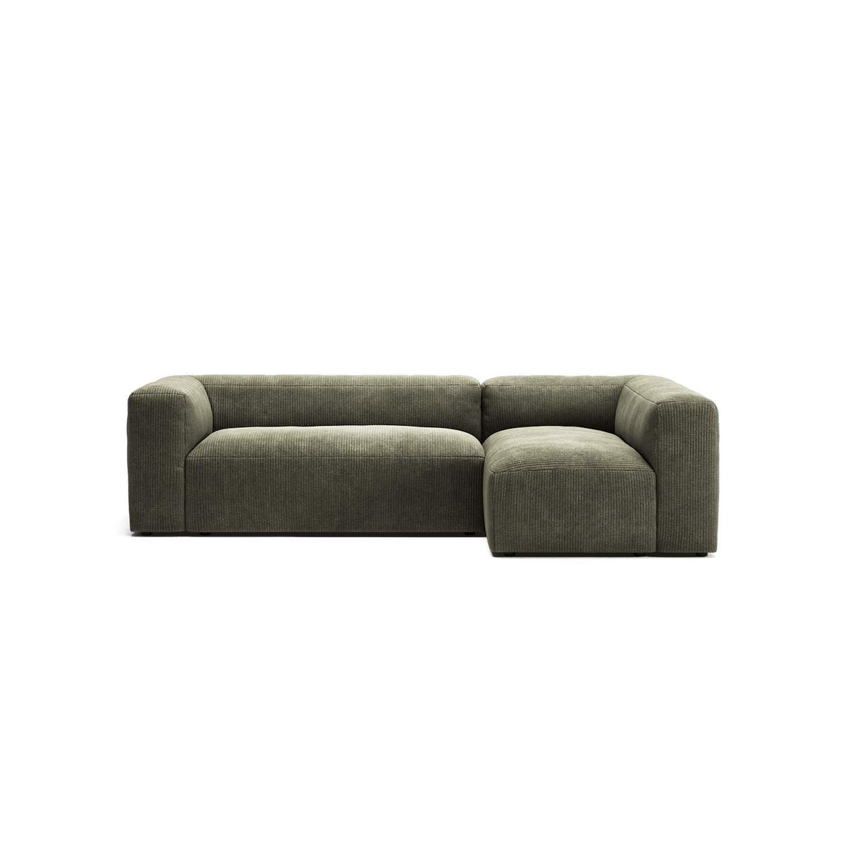 MONOLITH - 3 Seater with Chaise Lounge - Right - Bold Corduroy Moss Green