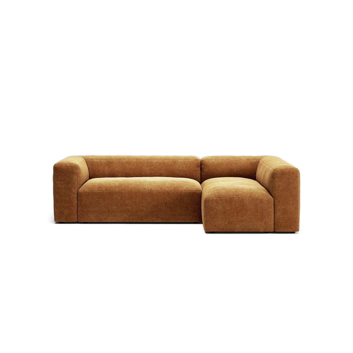 MONOLITH - 3 Seater with Chaise Lounge - Right - Bold Corduroy Burnt Orange