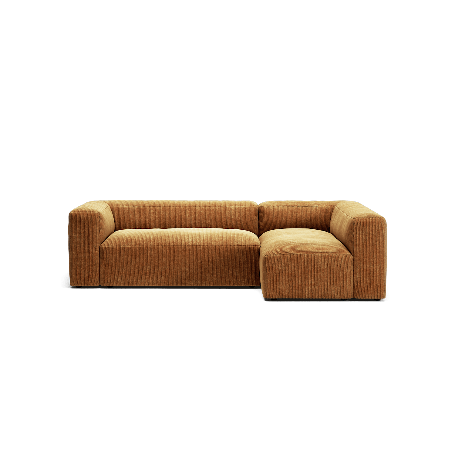 MONOLITH - 3 Seater with Chaise Lounge - Right - Bold Corduroy Burnt Orange