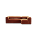 MONOLITH - 3 Seater with Chaise Lounge - Right - Soft Matte Velvet Rust Orange