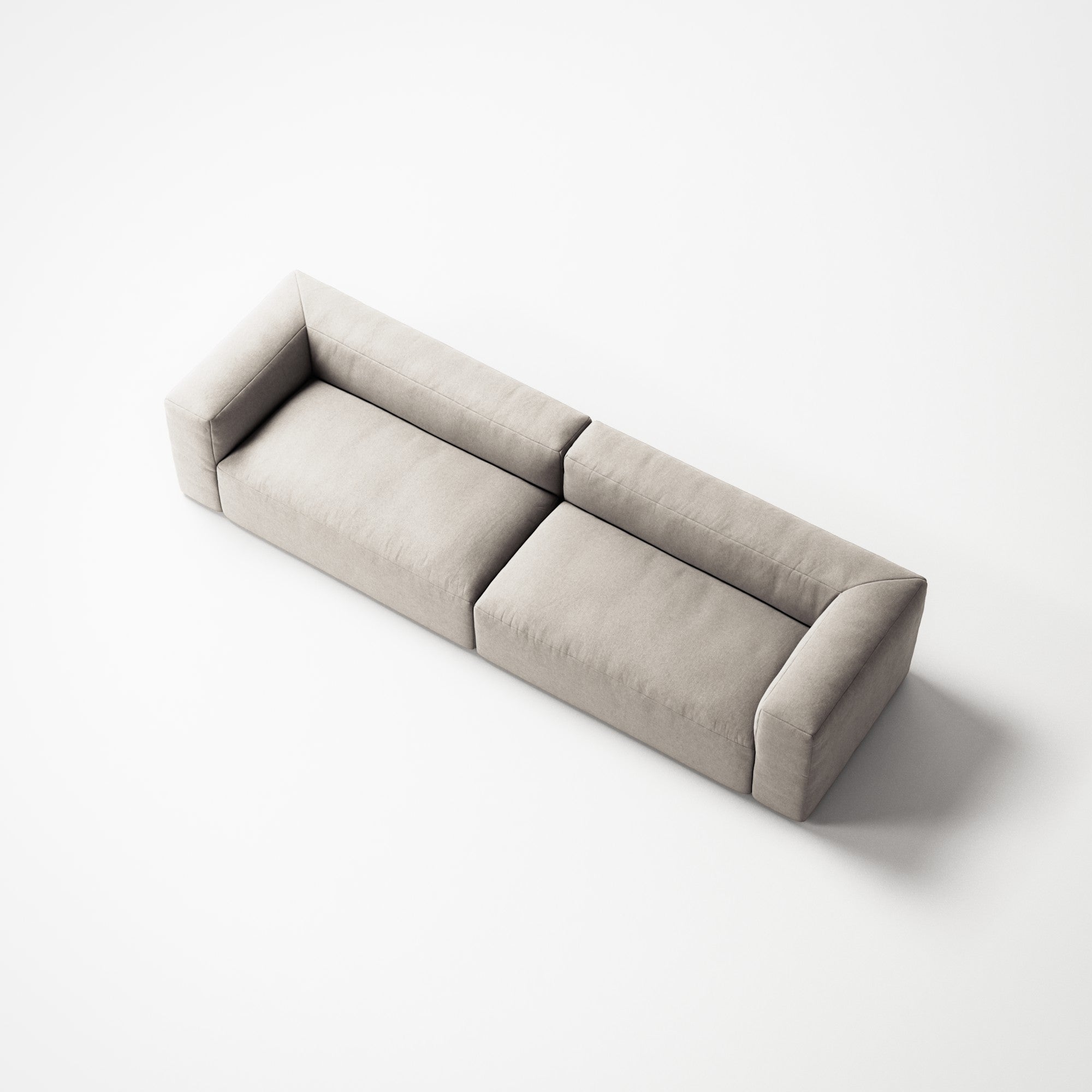 MONOLITH - 4 Seat - Micro Chenille Grey Cream