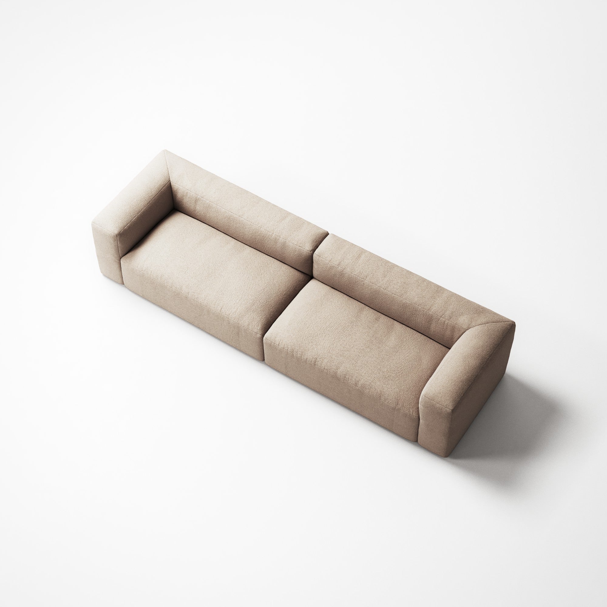 MONOLITH - 4 Seat - Glint Bouclé Chalk Pink