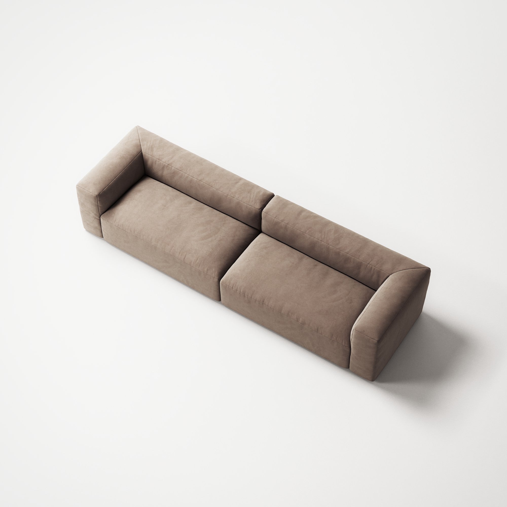 MONOLITH - 4 Seat - Soft Matte Velvet Warm Beige