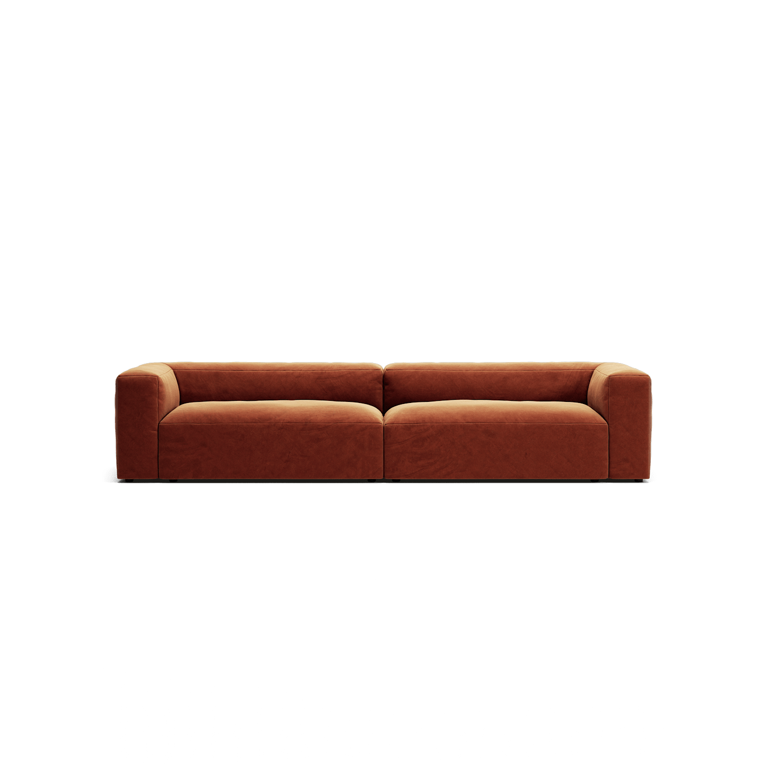 MONOLITH - 4 Seat - Soft Matte Velvet Rust Orange