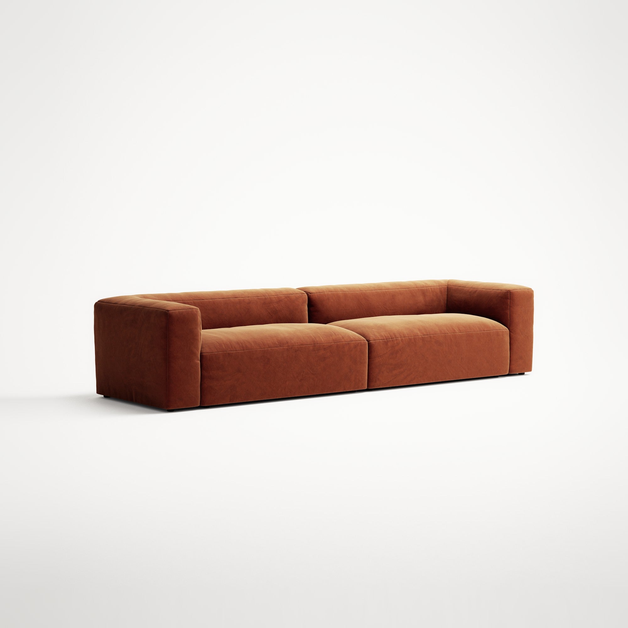 MONOLITH - 4 Seat - Soft Matte Velvet Rust Orange