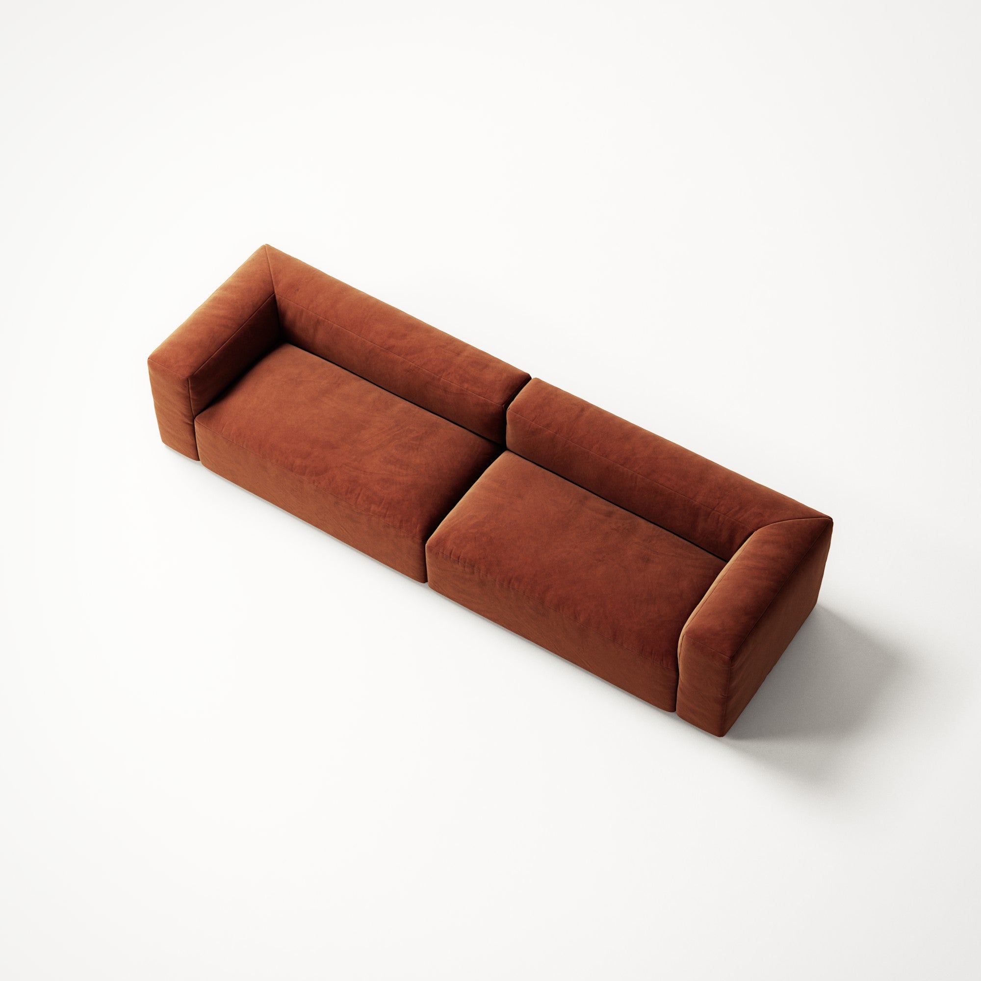 MONOLITH - 4 Seat - Soft Matte Velvet Rust Orange