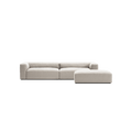 MONOLITH - 4 Seater with Pouf - Micro Chenille Grey Cream
