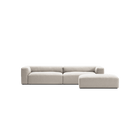 MONOLITH - 4 Seater with Pouf - Micro Chenille Grey Cream