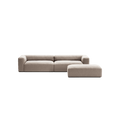 MONOLITH - 4 Seater with Pouf - Micro Chenille Stone Beige