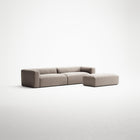 MONOLITH - 4 Seater with Pouf - Micro Chenille Stone Beige